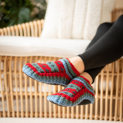 Women’s Non-Slip Hand Knitted Woolen Slippers Socks | Pure Yak Wool Hand Knitted Socks | Cozy House Wear Ankle Slippers | Fleece Lined boots