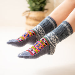 Anti slip Slouchy Socks | Handmade Cozy Woolen Socks/Leg Warmers for Winters | cute socks Hand Knitted Socks