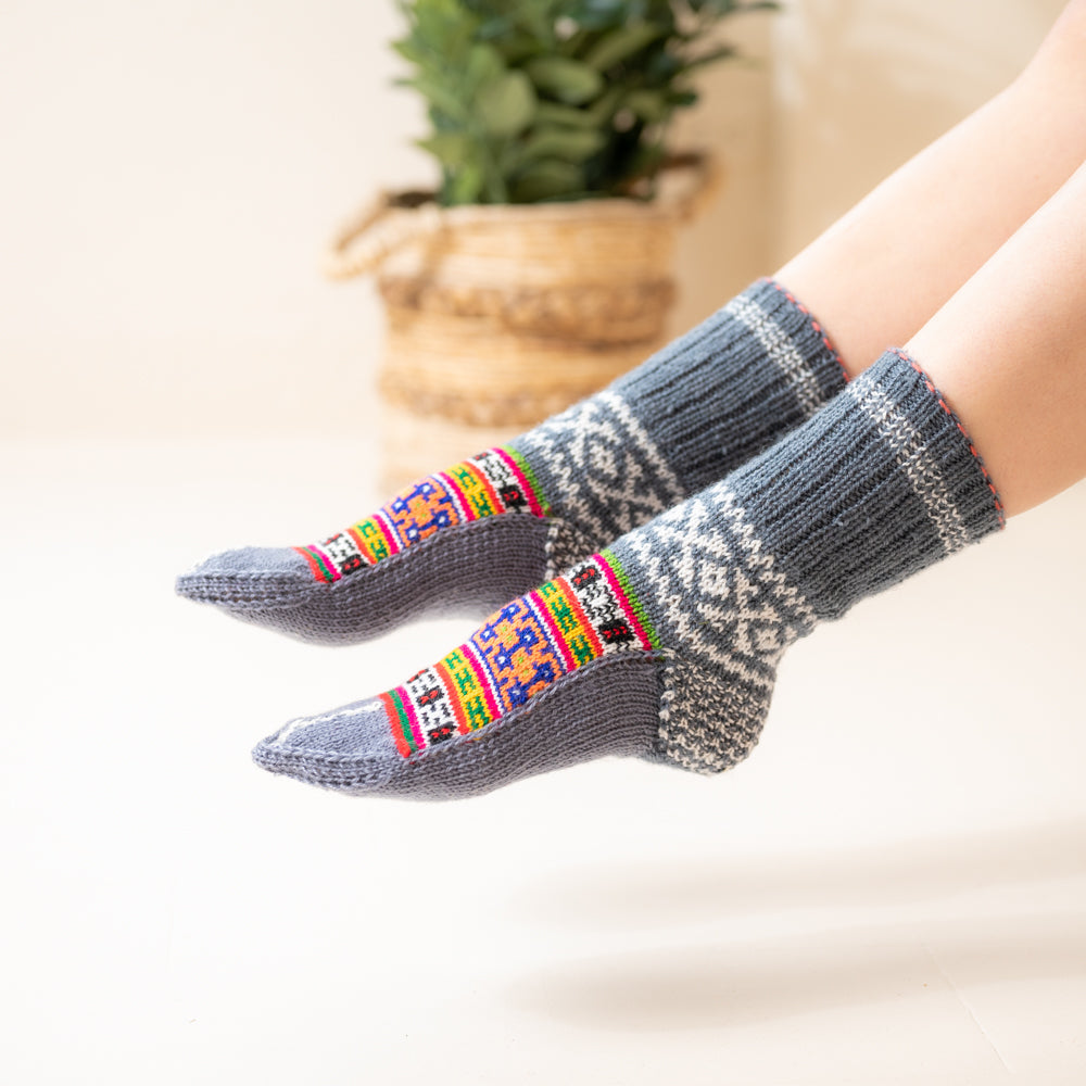 Anti slip Slouchy Socks | Handmade Cozy Woolen Socks/Leg Warmers for Winters | cute socks Hand Knitted Socks