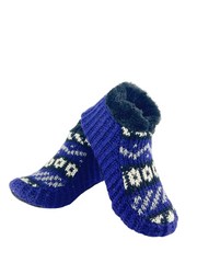 Fuzzy Socks 100% Pure sheep Wool Hand Knitted Socks with Non Slip Sole Cozy House Wear Ankle Slippers Socks | Polar Fur Lined Slipper boots