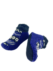 Fuzzy Socks 100% Pure sheep Wool Hand Knitted Socks with Non Slip Sole Cozy House Wear Ankle Slippers Socks | Polar Fur Lined Slipper boots