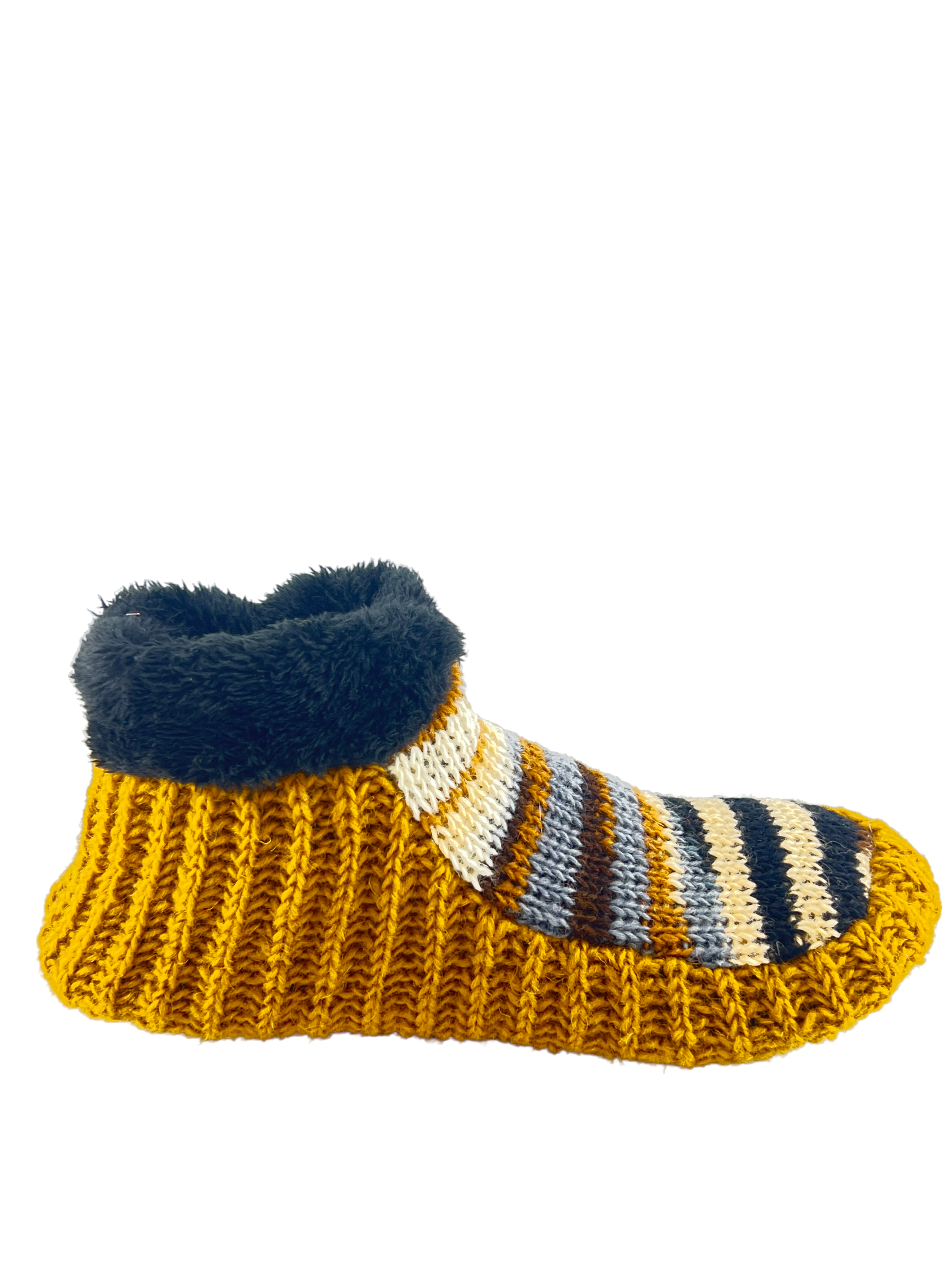 Non-Slip sheep Wool fur lined slippers   | Woolen Knitted Slipper Socks for Winters | Cute Ankle Length House Slippers for Men & Women