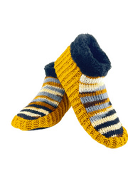 Non-Slip sheep Wool fur lined slippers   | Woolen Knitted Slipper Socks for Winters | Cute Ankle Length House Slippers for Men & Women