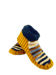 Non-Slip sheep Wool fur lined slippers   | Woolen Knitted Slipper Socks for Winters | Cute Ankle Length House Slippers for Men & Women