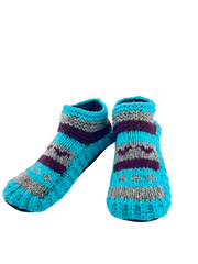 Women’s Non-Slip Hand Knitted Woolen Slippers Socks |  Fun Fuzzy slippers |Christmas soft walking indoor booties | Fleece Lined winter socks