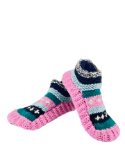 Women’s Non-Slip Hand Knitted Woolen Slippers Socks | Pure Yak Wool Hand Knitted Socks | Cozy House Wear Ankle Slippers | Fleece Lined boots