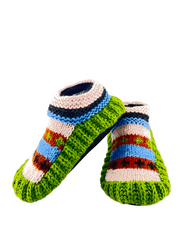 Cute socks Indoor Slippers Hand Knitted with Yak Wool | Anti-Skid Sole | Fuzzy Slippers Boots | Soft Woolen House Slippers for Men & Women