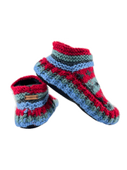 Women’s Non-Slip Hand Knitted Woolen Slippers Socks | Pure Yak Wool Hand Knitted Socks | Cozy House Wear Ankle Slippers | Fleece Lined boots