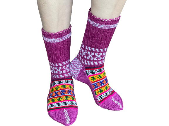 Slouch socks Cute Nordic Print Stripe Socks | Cozy Knit Warm Winter Socks | Knitted Dorm Socks | Patterned Indoor Socks