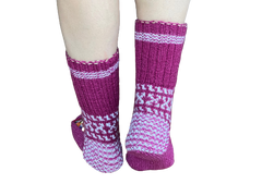 Slouch socks Cute Nordic Print Stripe Socks | Cozy Knit Warm Winter Socks | Knitted Dorm Socks | Patterned Indoor Socks