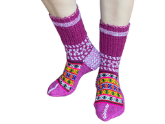 Slouch socks Cute Nordic Print Stripe Socks | Cozy Knit Warm Winter Socks | Knitted Dorm Socks | Patterned Indoor Socks