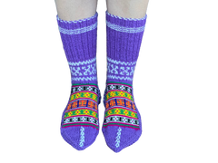 Knitted Dorm | Socks slouch socks Cozy Knit Warm Winter Socks  | Patterned Indoor Socks | Cute Nordic Print Stripe Socks