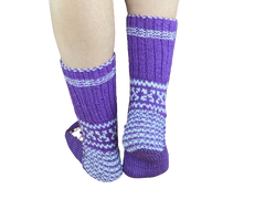 Knitted Dorm | Socks slouch socks Cozy Knit Warm Winter Socks  | Patterned Indoor Socks | Cute Nordic Print Stripe Socks