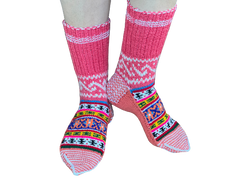 Pure Wool Socks | Slouch Socks house slippers Nordic Pattern & Handmade Cozy Woolen Socks/Leg Warmers for Winters