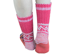 Pure Wool Socks | Slouch Socks house slippers Nordic Pattern & Handmade Cozy Woolen Socks/Leg Warmers for Winters